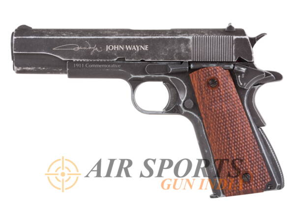 John Wayne 1911 Metal CO2 BB Pistol Brown Grips By Airsports Gun India