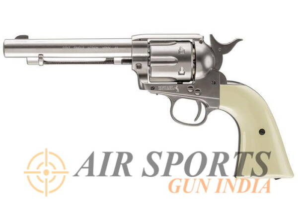 Colt Peacemaker SAA CO2 Revolver, Nickel By Airsports Gun India