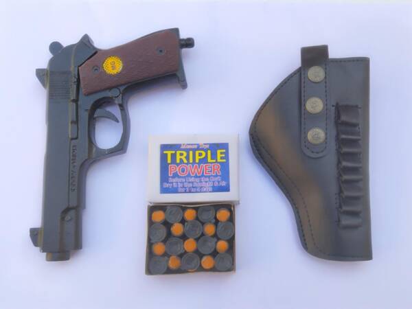 CORK GUN BERETTA STYLE BROWN BY AIRSPORTS GUN INDIA ( SOUND GUN ) FOR CROP PROTECTION - Image 2