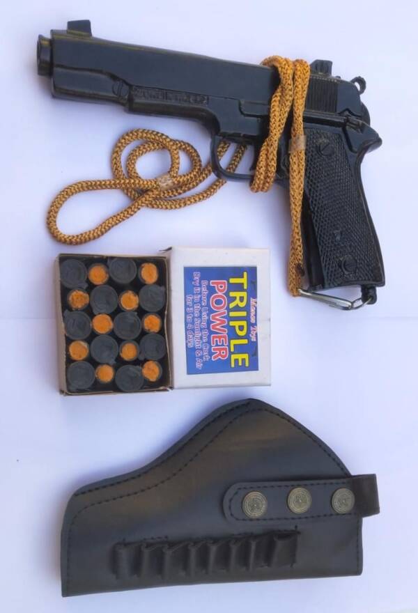 CORK GUN BERETTA STYLE BLACK BY AIRSPORTS GUN INDIA ( SOUND GUN ) FOR CROP PROTECTION