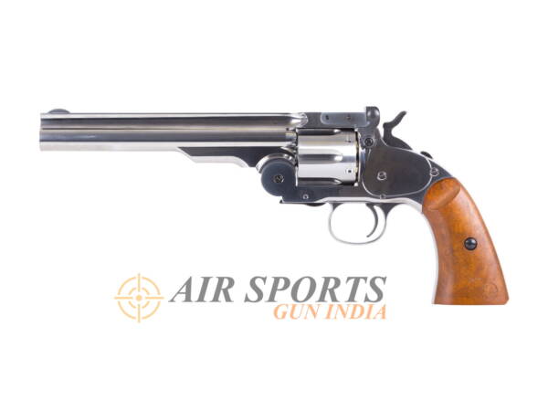 Barra Airguns Schofield No. 3 Revolver - .177 CO2 Full Metal Air Revolver - Chrome Finish
