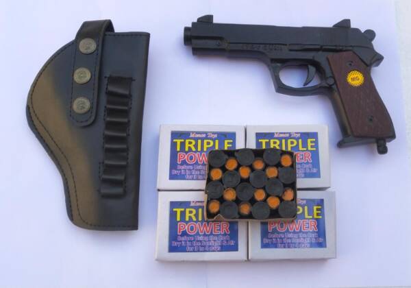 CORK GUN BERETTA STYLE BROWN BY AIRSPORTS GUN INDIA ( SOUND GUN ) FOR CROP PROTECTION
