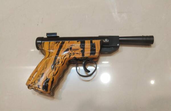 Power Sports Air Pistol By Airsports Gun India Wooden Texture - Image 2