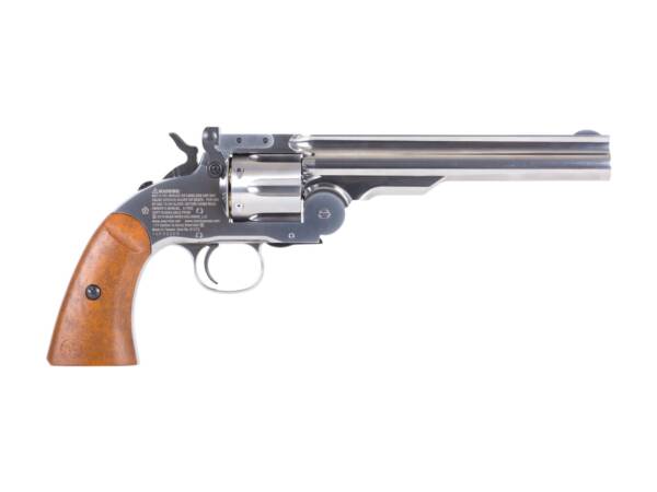 Barra Airguns Schofield No. 3 Revolver - .177 CO2 Full Metal Air Revolver - Chrome Finish - Image 2