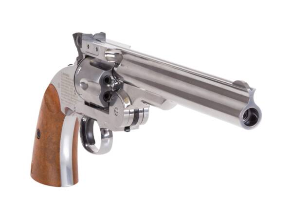 Barra Airguns Schofield No. 3 Revolver - .177 CO2 Full Metal Air Revolver - Chrome Finish - Image 3